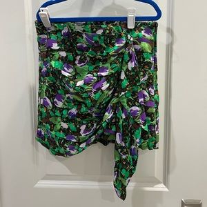 Zara Green/Purple Mini Skirt
